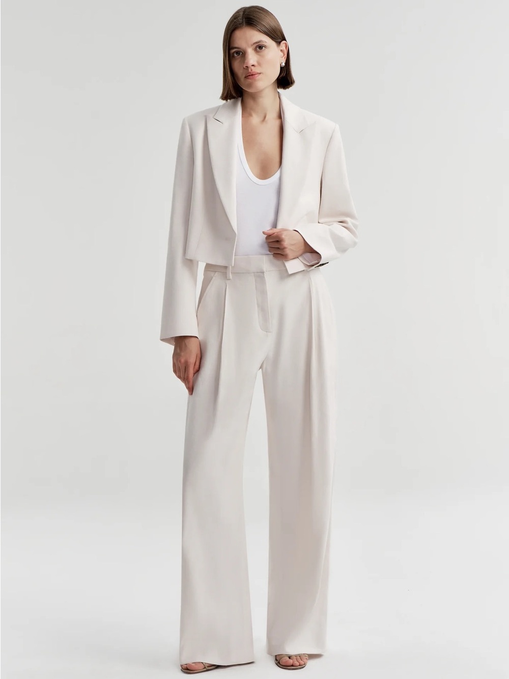 NWT A.L.C. Wide-Leg Cream Trousers